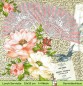 Preview: Fächer mit Rosen und Schwalbe - 1 Lunch Serviette - halbes Motiv